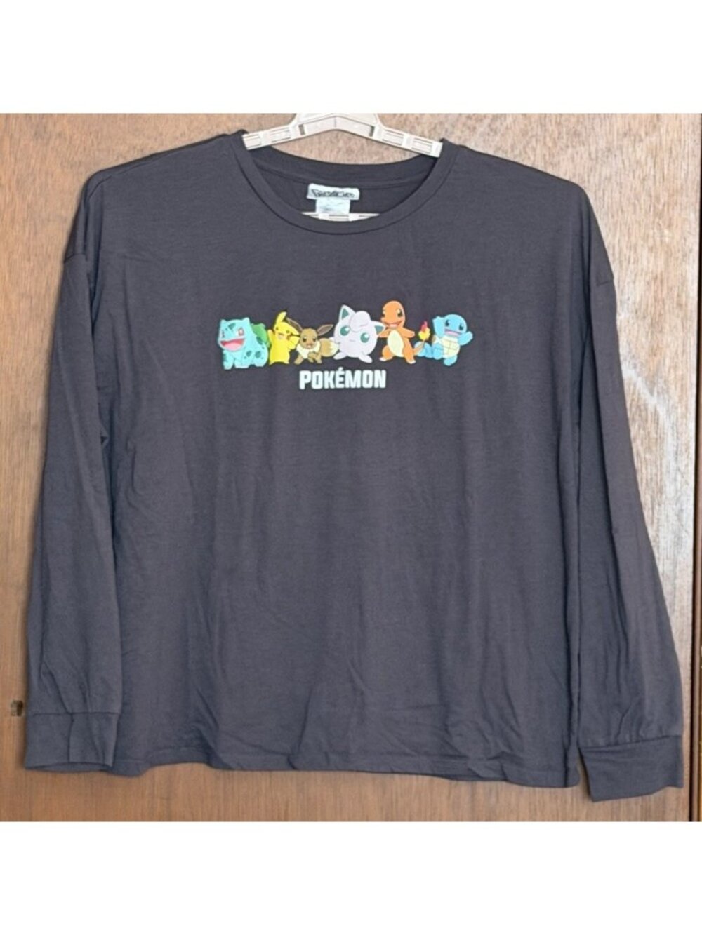 Pokemon 2XL Long Sleeve T-Shirt Gray Pikachu Eevee More